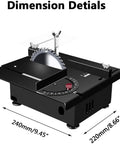 Badass Compact Mini Table Saw With Adjustable Speed Control And Precision Angle Guide For Diy Woodworkers dimensions displayed.