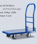 Heavy Duty Foldable Platform Cart With Smooth Glide Swivel Wheels And Self Leveling Balance Frame For Moving Couches Mattresses Or Toolbox Gear haul big loads, 69x44x80cm size with 4-inch wheels.