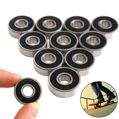 Heavy Duty 608 Rs Abec 5 Miniature Ball Bearings For Skateboards Scooters And Roller Skates 10 Piece Kit Featuring Slick Rolling Deep Groove Design Built Tight For Smooth Daily Cruising