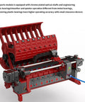Ercf V2 Eight Or Twelve Channel Filament Switch System For Multi Color 3D Printing showing chrome plated shafts and red engineering plastic design.