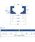 Four Pack 48 Inch T Track For Woodworking With Screws Aluminum Alloy Universal T Tracks Double Cut Profile Diagram