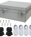 Heavy Duty Outdoor Junction Box Waterproof IP67 Plastic Enclosure With Mounting Plate And Two Three Quarter Inch NPT Ports For Wet Weather Projects
