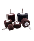 Assorted Red Non-Woven Flap Buffing Wheels, 180 Grit, with 6mm 1/4 Inch Shank for metal, wood, plastic polishing