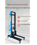 Heavy Duty Steel Hoist Portable Mobile Elevator With Casters Raises Twenty Feet showing thick steel frame and casters for easy transport.