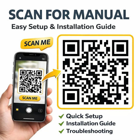 Phone scanning QR code for DIY Four Wheel Drive RC Car Chassis Kit With Independent Suspension System manual installation guide.