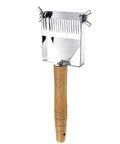 Adjustable Honey Uncapping Fork with stainless steel blade and wooden handle for beekeeping enthusiasts, quick honey harvest.