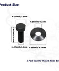 3 Pack Left Hand Thread Blade Bolts With Belleville Washers One Half Inch Diameter By One And One Half Inch Length Built Tough Mower Hardware For Finish Mowers Compatible With 502300 502301 502310 21 023 156026 502313, bolt and washer size diagram