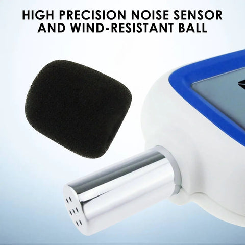 Portable Bluetooth Decibel Meter With Data Logging And Smartphone App Connectivity, Records 30 To 130 DBA Noise Levels, Includes Data Hold, Max Min Alarm, And Backlit LCD Display For Easy Readouts with wind-resistant sensor ball