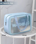 Go To Travel Toiletry Bag For Women And Men, Matte Translucent Organizer With Handy Handle, Waterproof PVC Makeup Case