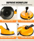 Adjustable Height Setter And Countertop Leveling Tool With Heavy Duty Suction Cups, rubber pad, thick alloy, ABS, in close-up view