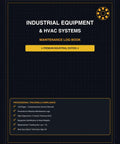 Cover of Maintenance Log Book For Industrial Equipment And HVAC Systems, highlighting features and premium industrial edition.