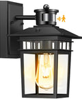 2 Pack Motion Sensor Outdoor Wall Lights No Brainer Dusk To Dawn Auto Lighting with PIR Tech, black exterior fixture