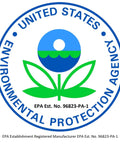 United States Environmental Protection Agency seal with EPA registration number for manufacturer of UV Replacement Lamps.
