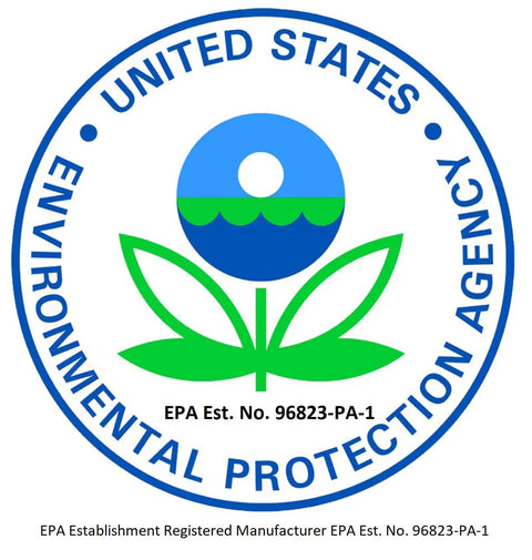 United States Environmental Protection Agency seal with establishment number 96823-PA-1.