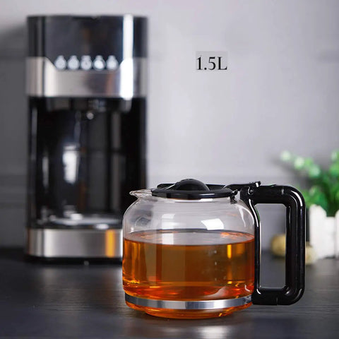 Smart Drip Coffee Maker With 24 Hour Timer, LCD Display, 1.5L Glass Thermal Carafe, Dishwasher Safe Permanent Filter shown side view