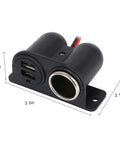 Top Tier No Fuss Ride Ready Under Dash Cigarette Lighter Adapter featuring dual 3.1A USB quick charge ports and dimensions 3.3x2.16x1.73in.