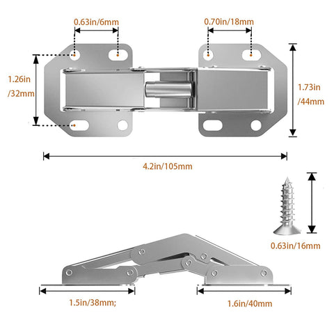 Hidden Hinges For Frameless Cabinet Doors Concealed Surface Mount 10 Pack Nickel Plated Cold Rolled Steel Built In Spring