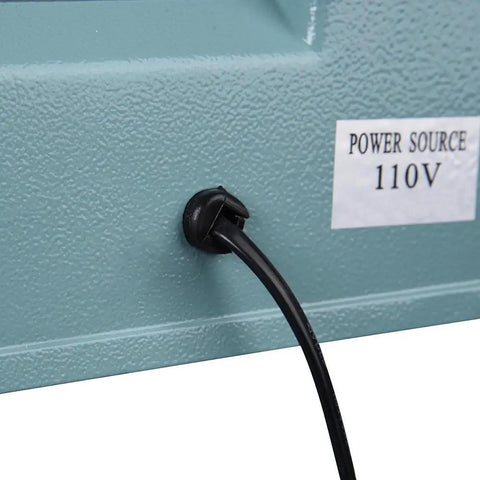 Power cord and 110V label on Impulse Sealer Heat Seal Machine For Poly Bags, 16 Inch Sealing Element, No Preheat Needed
