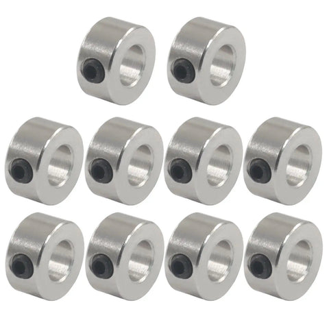 Set Screw Shaft Collars 10 Pack Aluminum Silver For 5mm Bore Precision Fit Hardware Kit For Diy And Home Repairs Using Rods Struts Drive Shafts Compact Build Low Profile Setup Cool Plus Easy Install With Hex Key Compatible Super Sweet Deal, 10 silver aluminum collars