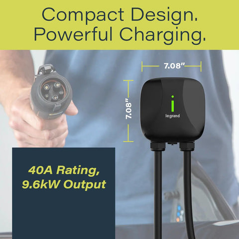 Hardwired Level 2 EV Charger 48 Amp Indoor Outdoor Car Charging Station With 18 Foot Cable Black Ready To Plug And Go For All EVs SAE J1772 Electric Vehicle Now