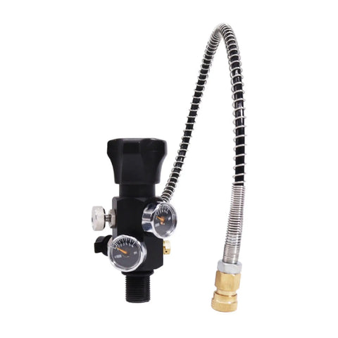 4500 Psi Carbon Fiber Paintball HPA Air Tank 4.7L With PCP Filling Regulator Valve with pressure gauges and hose, M18x1.5 thread