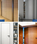 Heavy Duty 3D Adjustable Concealed Door Hinges Delivering A Smooth Ride For Invisible Cabinet Setup Crafted From Solid 304 Stainless Steel, shown in hidden and interior door styles.