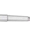 Morse taper arbor sleeve MT4 to R8 drill adapter, silver metal, side view