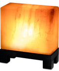 Himalayan Salt Lamp Rectangle In Natural Pink Rock With Wood Base Dimmable Cord Night Light Hand Carved Crystal Salt Lamp