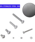 Top Shelf 390 Piece Machine Screw Assortment Kit Featuring Phillips Pan Head Bolts And Sturdy Hex Nuts, 304 stainless steel screws.