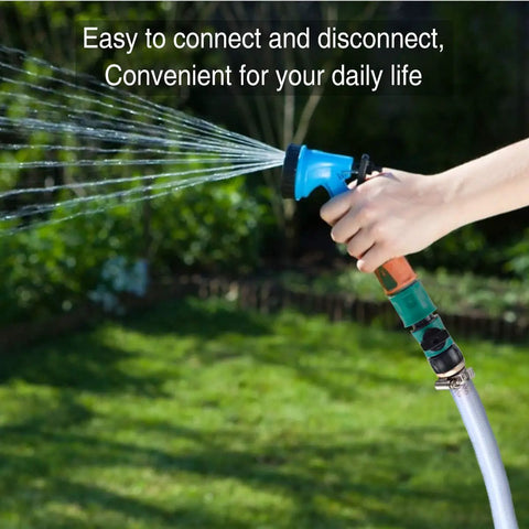 Person using a hose with Hose Shut Off Valve Kit With Quick Connects For Garden Hoses, Must Have Five Valves, ten rubber washers