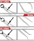 8 Inch Spring Caliper And Divider Set For Wood Turning And Lathe Work Carbon Steel Long Inside And Outside Calipers With Lockable Springs