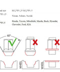 Chart showing compatibility for Beefy Titanium Lug Nuts Set with M12x1.25/M12x1.5 thread sizes and 60-degree conical seat.