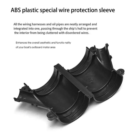 Gear Up For Smooth Sailing With This Boat Cable Management ABS Conduit Combo Pack Marine Wire Protection Sleeve Anti Abrasion Corrugated Tubing. Black ABS plastic wire protection sleeve for organized wiring on boats.