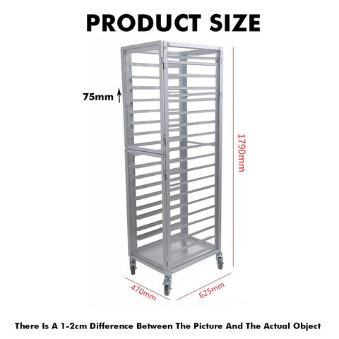 Heavy Duty 15 Tier Aluminum Bakery Rack With Brake Wheels Commercial Sheet Pan Cooling Trolley For Pizza And Bread Baking Pro Kitchen Workhorse Boss Grade Gear