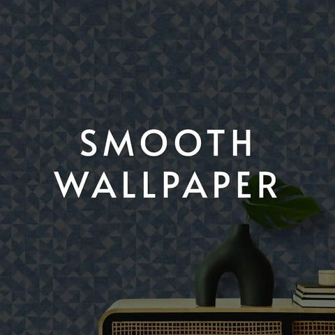 Smooth wallpaper background with decorative vase and text overlay highlighting "Smooth Wallpaper" for elegant decor.