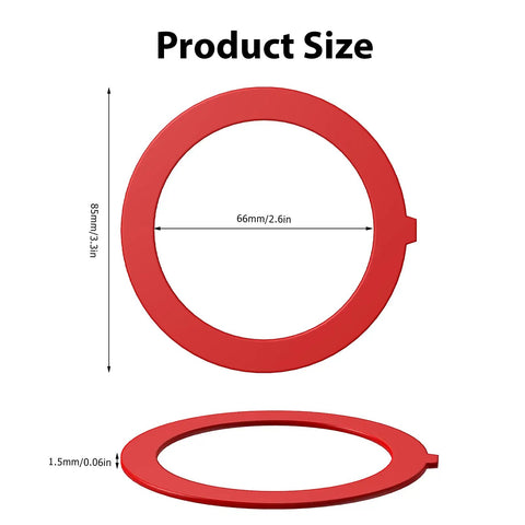 3 Pack Silicone Flush Valve Seal For Canister Toilets Replacement Gasket Hassle Free Install Leak Proof Durable Toilet Seal Fits K-GP1059291 And K-4436 Red Or Yellow Color, showing red flush valve seal dimensions