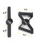 Heavy Duty Kettlebell Handle For Olympic Weight Plates With Loading Pin Double D Bar And T Bar shown with measurements