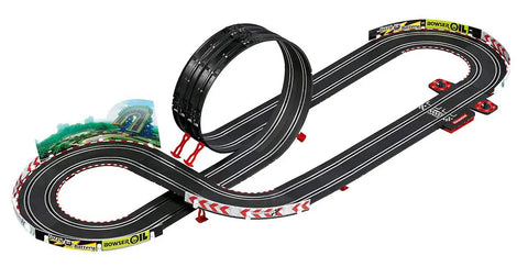 Carrera Mario Kart Go 62491 Electric Powered Slot Car Racing Set track with loop-de-loop feature, 1 to 43 scale design.