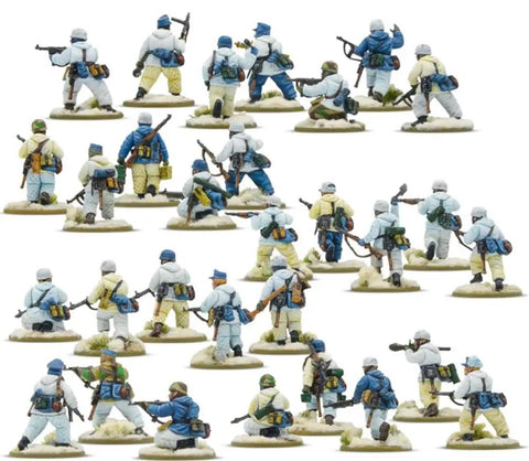Winter Fallschirmjaeger Bolt Action Platoon Miniatures Pack Paintable 28mm WW2 German Paratroopers For Tabletop Gaming figures
