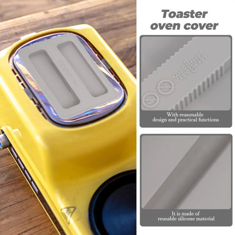 Toaster Protector Cover for 2 Slice Toaster Upper Lid 6.25 by 3.93 by 0.70 Inches 2 Pack Dust Debris Guard on yellow toaster