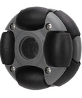 48mm omnidirectional wheel with gray nylon core and black TPU rollers for robotics