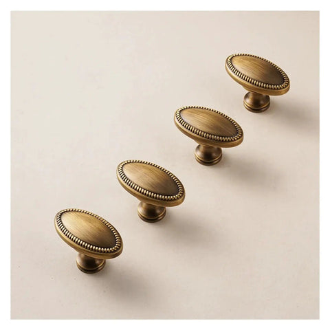 Solid Brass Furniture Handles And T Bar Knobs Set For Cabinets And Drawers With French Vintage Design Retro Brass Pulls
