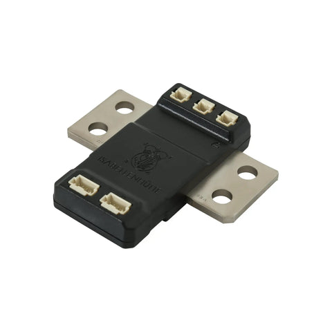Straight Up 2500A Shunt Current Sensor For Electric Vehicle Battery Monitoring, compact design with copper terminals.