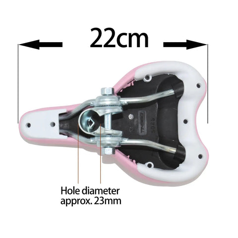Cute Rabbit Design Kids Bike Seat With Foam Padding For 12 To 20 Inches Bicycles Fits 22mm Post With Mount underside view