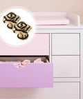 Vintage Rose Flower Cabinet Knobs Two Pack Classic Floral Drawer Pulls Heavy Duty Zinc Alloy Furniture Hardware For Dresser And Shoe Closet Smooth Grip Top Notch Home Decor Upgrade Built Tough Real Deal on a purple drawer.