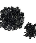 R Type Cable Clip One Quarter Inch Nylon Screw Mount Cable Clamp Set with Screws for Wire Management, 50 Clamps and 50 Screws