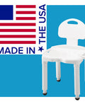 Senior Safe Bath Chair With Backrest For Shower Or Tub, Easy Inside Shower Seat For Elderly And Disabled, Made in USA