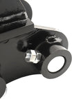 Close-up of Easy Hookup Quick Change Hitch For Mini Excavators Up To 3 Tons Universal Quick Coupler, black metal bolt detail.