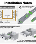 Installation notes for 24 Inch Hardcore Heavy Duty Soft Close Drawer Slides Full Extension Ball Bearing Side Mount Runners.