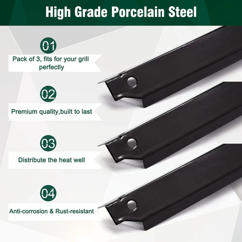 Grill Heat Plate And Shield Replacement Set For Dyna-Glo 3 Burner Grills with porcelain steel, anti-corrosion features